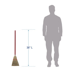 Boardwalk 36 in. Overall Length Corn/Synthetic Fiber Bristles Corn/Fiber Brooms - Gray/Natural (12/Carton)