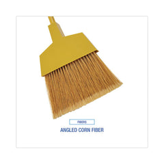 Boardwalk 55 in. Handle Corn Fiber Angled-Head Lobby Brooms - Yellow (12/Carton)