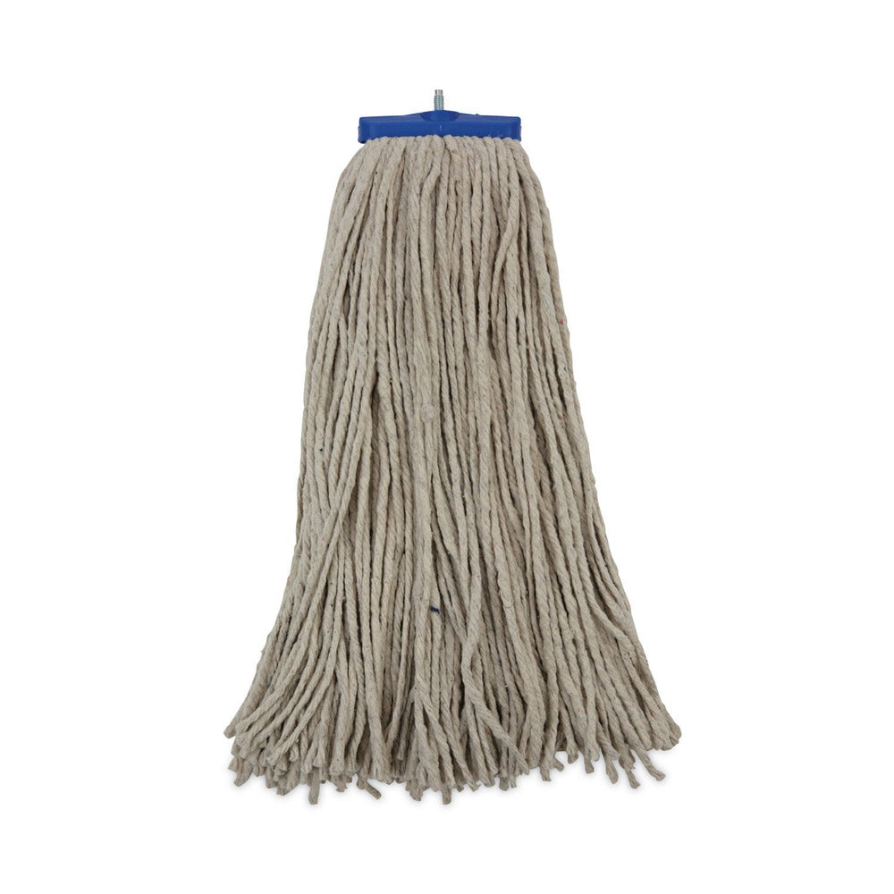 Boardwalk BWKCM22024 24 oz. Lie-Flat Head Cotton Fiber Mop Heads - White (12/Carton)