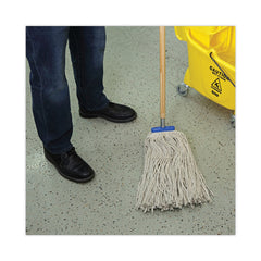Boardwalk BWKCM22024 24 oz. Lie-Flat Head Cotton Fiber Mop Heads - White (12/Carton)