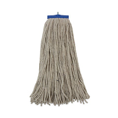 Boardwalk BWKCM22024 24 oz. Lie-Flat Head Cotton Fiber Mop Heads - White (12/Carton)