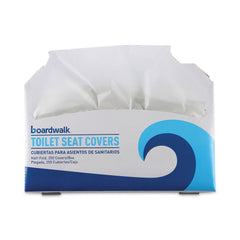 Boardwalk 14.17 in. x 16.73 in. Premium Half-Fold Toilet Seat Covers - White (250/Sleeve, 4 Sleeves/Carton)