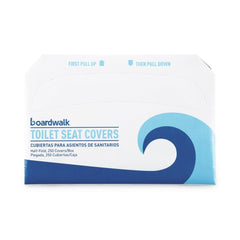 Boardwalk 14.17 in. x 16.73 in. Premium Half-Fold Toilet Seat Covers - White (250/Sleeve, 20 Sleeves/Carton)