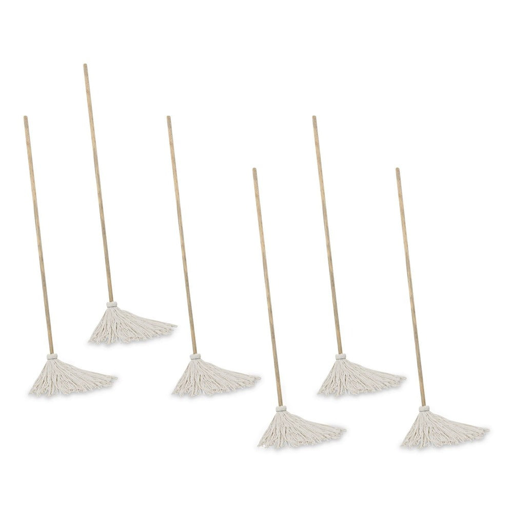 Boardwalk BWK112R 12 oz. White Rayon Head 48 in. Oak Wood Handle Deck Mops (6/Pack)
