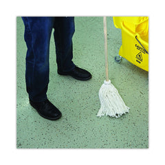 Boardwalk BWK112R 12 oz. White Rayon Head 48 in. Oak Wood Handle Deck Mops (6/Pack)