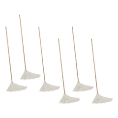 Boardwalk BWK112R 12 oz. White Rayon Head 48 in. Oak Wood Handle Deck Mops (6/Pack)