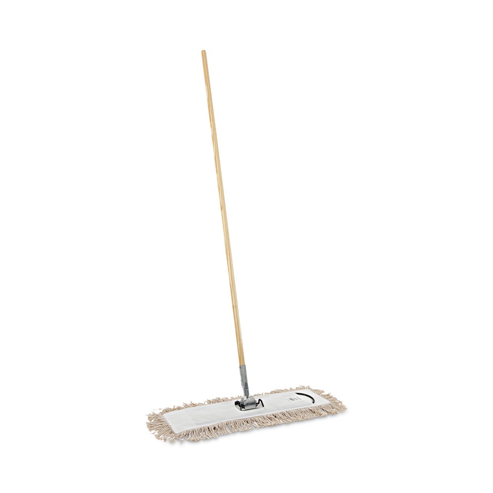 Boardwalk 24 in. x 5 in. Cotton Head 60 in. Wood Handle Cotton Dry Mopping Kit - Natural (1-Kit)