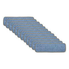 Boardwalk 18 in. x 5 in. Hook and Loop Back Split Microfiber Mop Head - Blue (1 Dozen)
