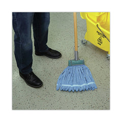 Boardwalk Microfiber Looped-End Wet Mop Head - Medium, Blue