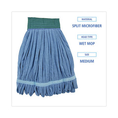 Boardwalk Microfiber Looped-End Wet Mop Head - Medium, Blue (12/Carton)
