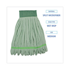 Boardwalk BWKMWTMG Microfiber Looped-End Wet Mop Head - Medium, Green