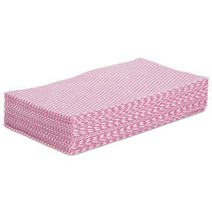 Boardwalk 12 in. x 21 in. Foodservice Wipers - Pink/White (200/Carton)
