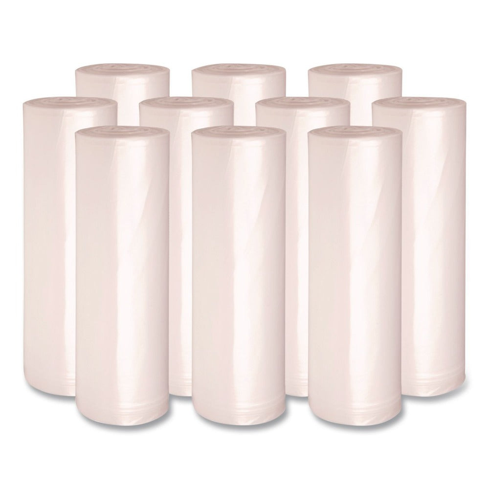 Boardwalk 40 in. x 48 in. 45 Gallon 13 mic High Density Industrial Coreless Roll Can Liners - Natural (250/Carton)