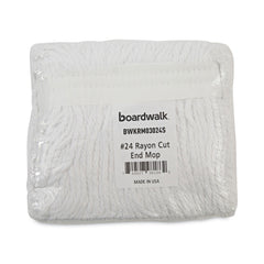 Boardwalk Banded Rayon 24 oz. Cut-End Mop Heads - White (12/Carton)