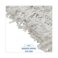 Boardwalk Cut-End Rayon Wet Mop Heads - White (12/Carton)