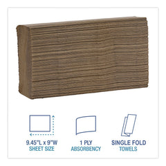 Boardwalk 9 in. x 9.5 in. 1-Ply Folded Paper Towels - Kraft (16/Carton)