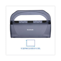 Boardwalk 17.25 in. x 3.13 in. x 11.75 in. Toilet Seat Cover Dispenser - Smoke Black