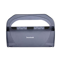 Boardwalk 17.25 in. x 3.13 in. x 11.75 in. Toilet Seat Cover Dispenser - Smoke Black