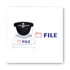 ACCUSTAMP2 1.63 in. x 0.5 in. FILE Pre-Inked Shutter Stamp - Red/Blue