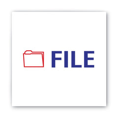 ACCUSTAMP2 1.63 in. x 0.5 in. FILE Pre-Inked Shutter Stamp - Red/Blue