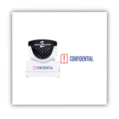 ACCUSTAMP2 1.63 in. x 0.5 in. CONFIDENTIAL Pre-Inked Shutter Stamp - Red/Blue