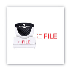 ACCUSTAMP2 1.63 in. x 0.5 in. Pre-Inked FILE Shutter Stamp - Red