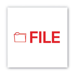 ACCUSTAMP2 1.63 in. x 0.5 in. Pre-Inked FILE Shutter Stamp - Red