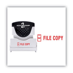 ACCUSTAMP2 1.63 in. x 0.5 in. FILE COPY Pre-Inked Shutter Stamp - Red