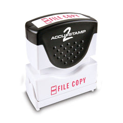 ACCUSTAMP2 1.63 in. x 0.5 in. FILE COPY Pre-Inked Shutter Stamp - Red