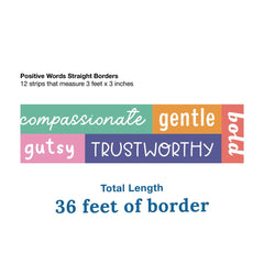 Carson-Dellosa 12-Piece 3 in. x 3 ft. Motivational: Positive Words Straight Borders - Multicolor