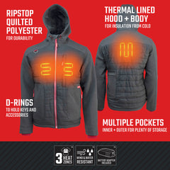 Craftsman 20V Lithium-Ion Cordless Men's Hybrid Heated Jacket (2 Ah) - X-Large Black
