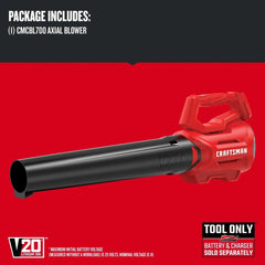Factory Reconditioned Craftsman V20 Brushed Lithium-Ion Cordless Axial Leaf Blower (Tool Only)