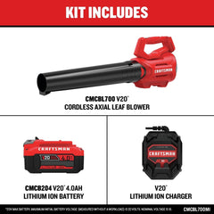 Factory Reconditioned Craftsman V20 Lihtium-Ion Cordless Axial Leaf Blower Kit (4 Ah)