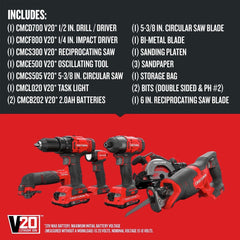 Factory Reconditioned Craftsman V20 Lithium-Ion Cordless 6-Tool Combo Kit with 2 Batteries (2 Ah)
