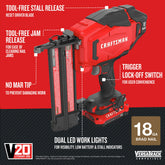 Factory Reconditioned Craftsman 20V Lithium-Ion 18 Gauge Cordless Brad Nailer Kit (1.5 Ah)