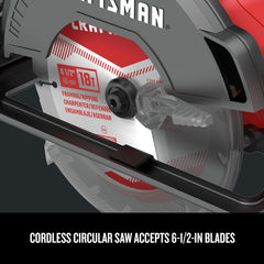 Factory Reconditioned Craftsman CMCS500BR 20V Variable Speed Lithium-Ion 6-1/2 in. Cordless Circular Saw (Tool Only)