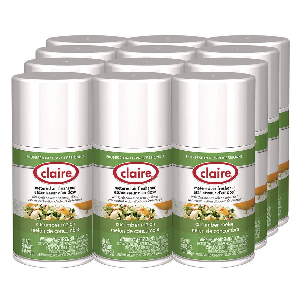 Claire 7 oz. Aerosol Spray Metered Air Freshener - Cucumber Melon Scent (12/Carton)