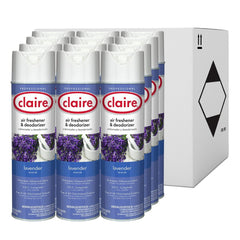 Claire 10 oz. Aerosol Spray Aerosol Air Freshener and Deodorizer - Lavender (1/Carton)