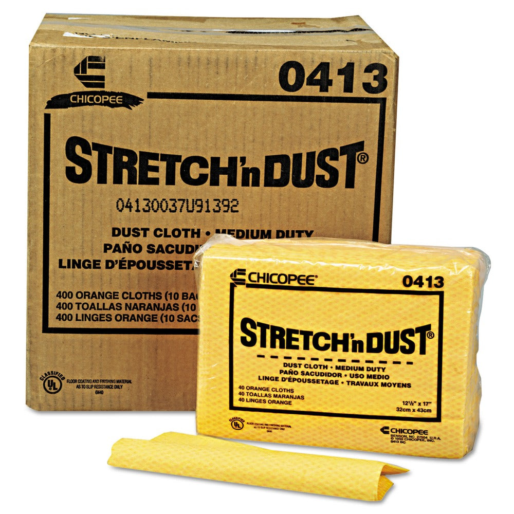 Chix 12.6 in. x 17 in. Stretch 'n Dust Cloths - Yellow (40/Pack, 10 Packs/Carton)