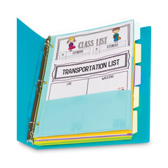 C-Line 11.5 in. x 10 in. 5-Tab Index Dividers with Multi-Pockets - Assorted (1-Set)
