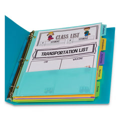 C-Line 11.5 in. x 10 in. 5-Tab Index Dividers with Multi-Pockets - Assorted (1-Set)
