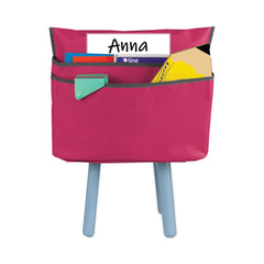 C-Line 18 in. x 13.25 in. Fabric/Vinyl Chair Cubbies for Most Classroom Chair Styles - Large, Sunset Red