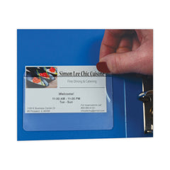C-Line 2 in. x 3.5 in. Top Load Self-Adhesive Business Card Holders - Clear (10/Pack)
