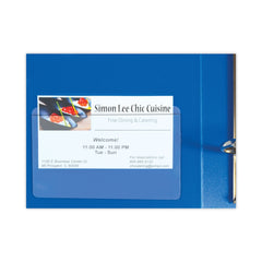 C-Line 2 in. x 3.5 in. Top Load Self-Adhesive Business Card Holders - Clear (10/Pack)