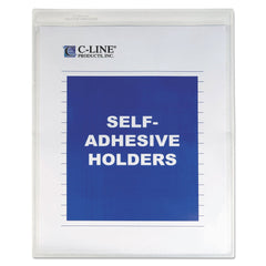 C-Line Super Heavy-Duty Top Load 9 in. x 12 in. Insert Self-Adhesive Poly Shop Ticket Holders - Clear Front (50/Box)