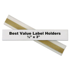C-Line 0.5 in. x 3 in. Top Load Self-Adhesive Label Holders - Clear (50/Pack)