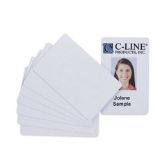 C-Line 3.38 in. x 2.13 in. PVC ID Badge Card - White (100/Pack)