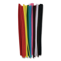Creativity Street 12 in. x 4 mm Metal Wire/Polyester Regular Stems - Assorted Colors (100/Pack)