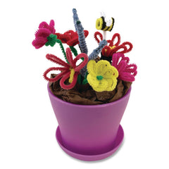 Creativity Street 12 in. x 4 mm Metal Wire/Polyester Regular Stems - Assorted Colors (100/Pack)