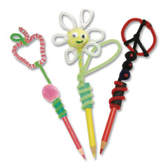 Creativity Street 12 in. x 4 mm Metal Wire/Polyester Regular Stems - Assorted Colors (100/Pack)